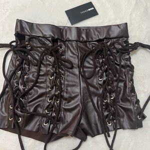 Fashion Nova faux leather shorts size M